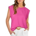 thumbnail image 1 of XCHQRTI Womens Cap Sleeve Vest Summer Tank Top Casual Basic Tees Trendy Loose Tshirt, 1 of 5