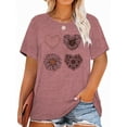 thumbnail image 1 of XCHQRTI Womens Daisy Tshirt Graphic Plus Size Casual Shirt Oversized Short Sleeve Summer Flower Tops, 1 of 8