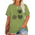thumbnail image 1 of XCHQRTI Womens Daisy Tshirt Graphic Plus Size Casual Shirt Oversized Short Sleeve Summer Flower Tops, 1 of 8