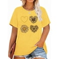 thumbnail image 1 of XCHQRTI Womens Daisy Tshirt Graphic Plus Size Casual Shirt Oversized Short Sleeve Summer Flower Tops, 1 of 7