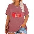 thumbnail image 1 of XCHQRTI Womens Love Heart T-Shirts Valentine's Day Graphic Tees Short Sleeve Plus Size Tops, 1 of 7