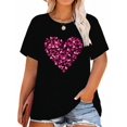 thumbnail image 1 of XCHQRTI Womens Love Heart T-Shirts Valentine's Day Graphic Tees Short Sleeve Plus Size Tops, 1 of 9