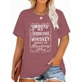 thumbnail image 1 of XCHQRTI Womens Music Plus Size Tshirt Graphic Smooth As Tennessee Whiskey Oversized Tops Short Sleeve Tshirt, 1 of 11