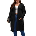 thumbnail image 1 of XCHQRTI Womens Plus Size Cardigan Drop Shoulder Long Sleeve Knit Open Front Outwear with Pockets, 1 of 5