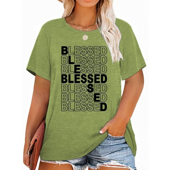 XCHQRTI Womens Plus Size Graphic Tees Faith T-Shirts Christian Tshirt Casual Short Sleeve Tops