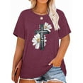 thumbnail image 1 of XCHQRTI Womens Plus Size Graphic Tees Faith T-Shirts Christian Tshirt Casual Short Sleeve Tops, 1 of 9