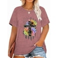 thumbnail image 1 of XCHQRTI Womens Plus Size Summer Sunset Graphic Tees Faith T-Shirts Christian Oversized Short Sleeve Tops, 1 of 9