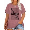 thumbnail image 1 of XCHQRTI Womens Plus Size Summer Sunset Graphic Tees Faith T-Shirts Christian Oversized Short Sleeve Tops, 1 of 2