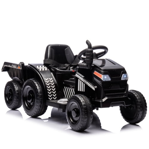 XCLOUD 12V Ride On Tractor with Trailer, Ground Loader W/Remote Control