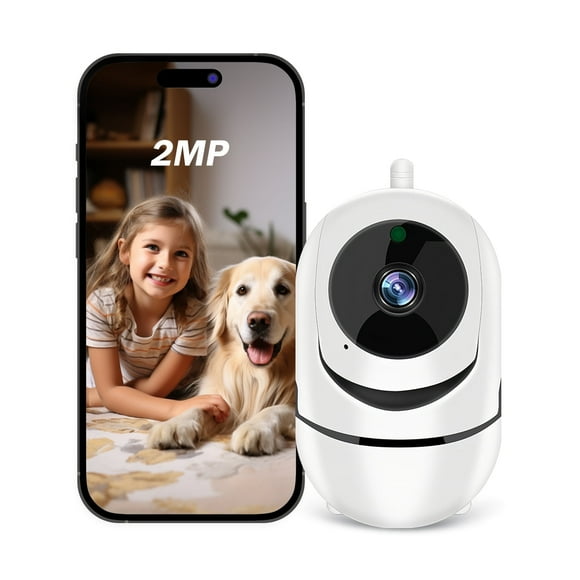 XCLOUD Portable 1080p 360° Surveillance Camera with Night Vision, White