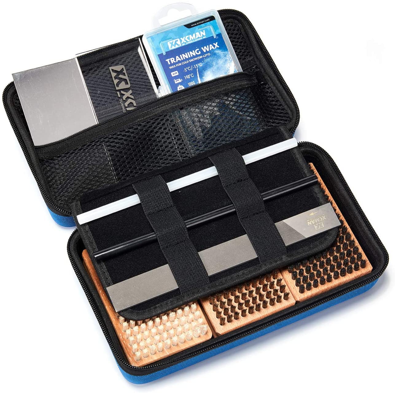 XCMAN Ski and Snowboard Waxing and Tuning Kit with Wax Brush Box for