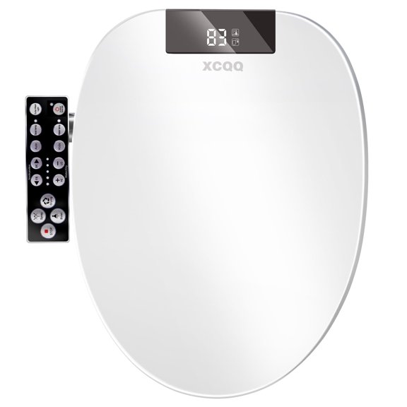 XCQQ Electric Heated Bidet Toilet Seat with Warm Water Wash and Dryer, Round