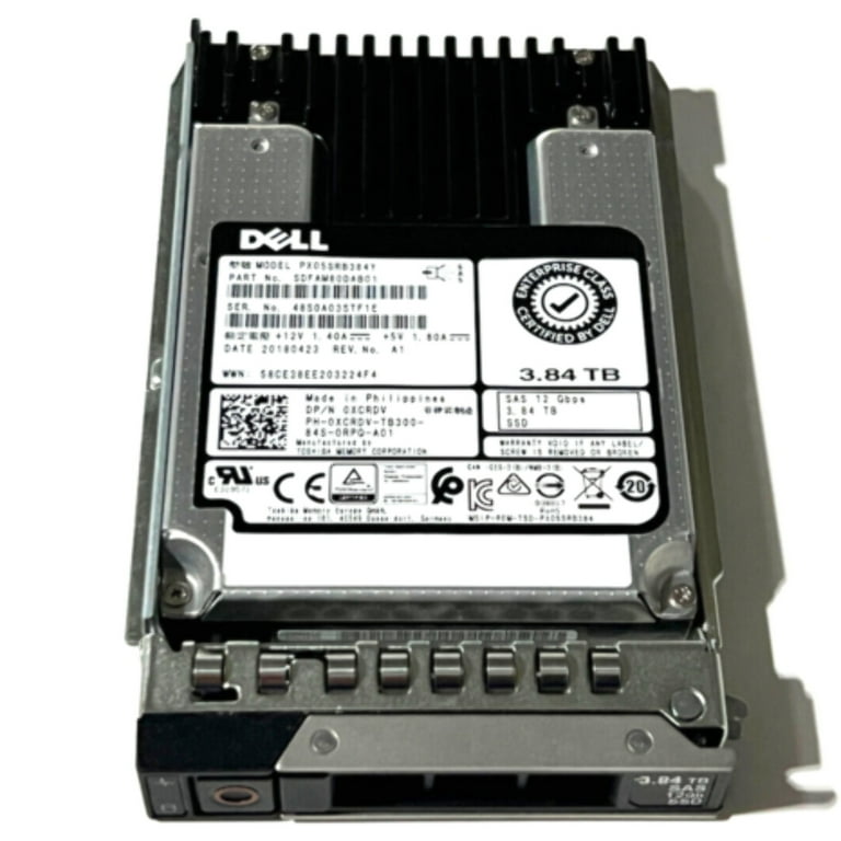 XCRDV DELL TOSHIBA 3.84TB 2.5 12GBPS SAS SSD PX05SRB384Y 0XCRDV