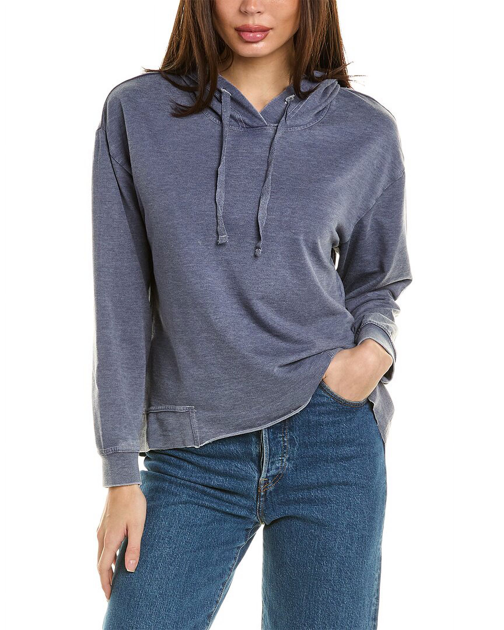 XCVI womens Wearables Burnout Sidel Hoodie, M, Blue