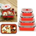 thumbnail image 1 of XCXyan Rack Silicone Collapsible Containers, Pack Of 4 Reusable Collapsible Food Storage Containers Freezer To Oven Safe, 1 of 2