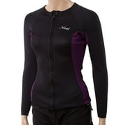 XCel Women's Longsleeve Wetsuit jacket w/cinch cord 6 Black/eggplant