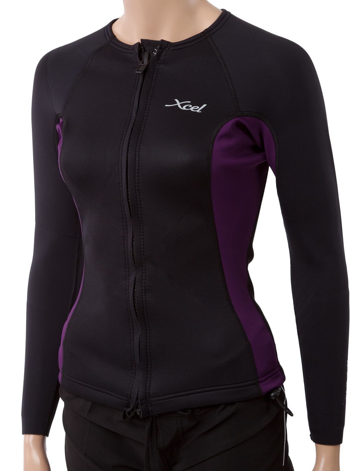 XCel Women s Longsleeve Wetsuit jacket w cinch cord 8 Black eggplant Walmart