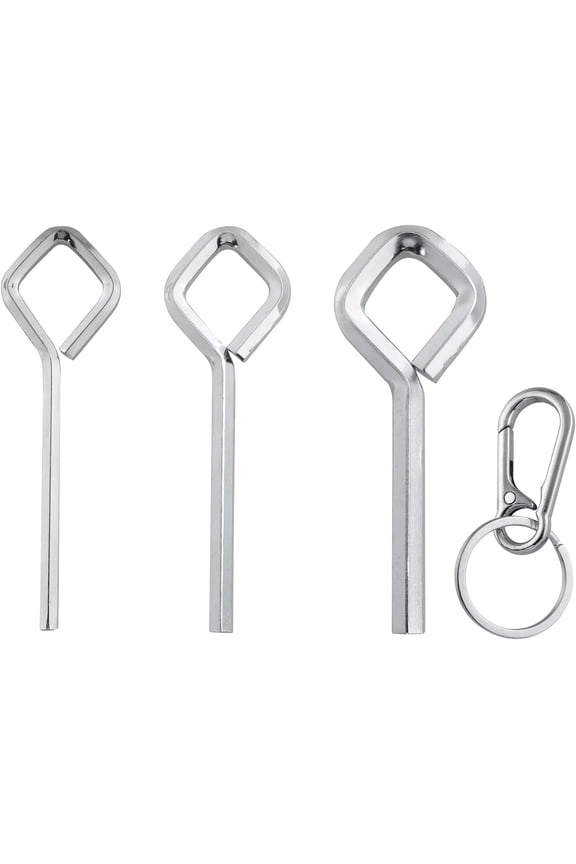 CD-1 Set Rhombus Allen Wrench Set Allen Wrench Door Key for Push Bar Panic Exit Devices (1/8 x 1 + 5/32 x 1 + 7/32 x 1 + Keychain x 1), Silver Tone*1