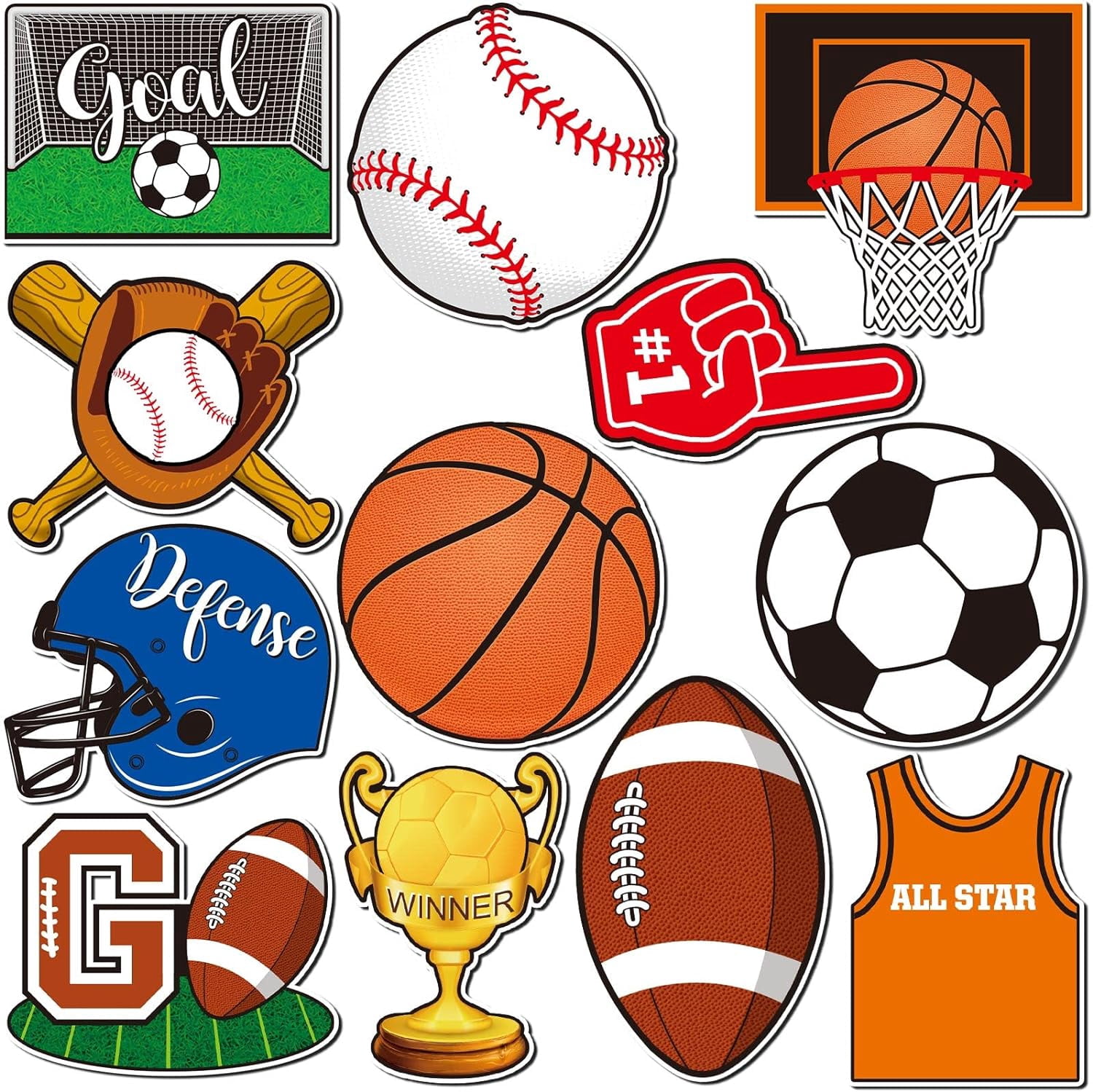 XD-12 Pieces Sports Locker Magnets Stickers Sports Fridge Magnets for ...