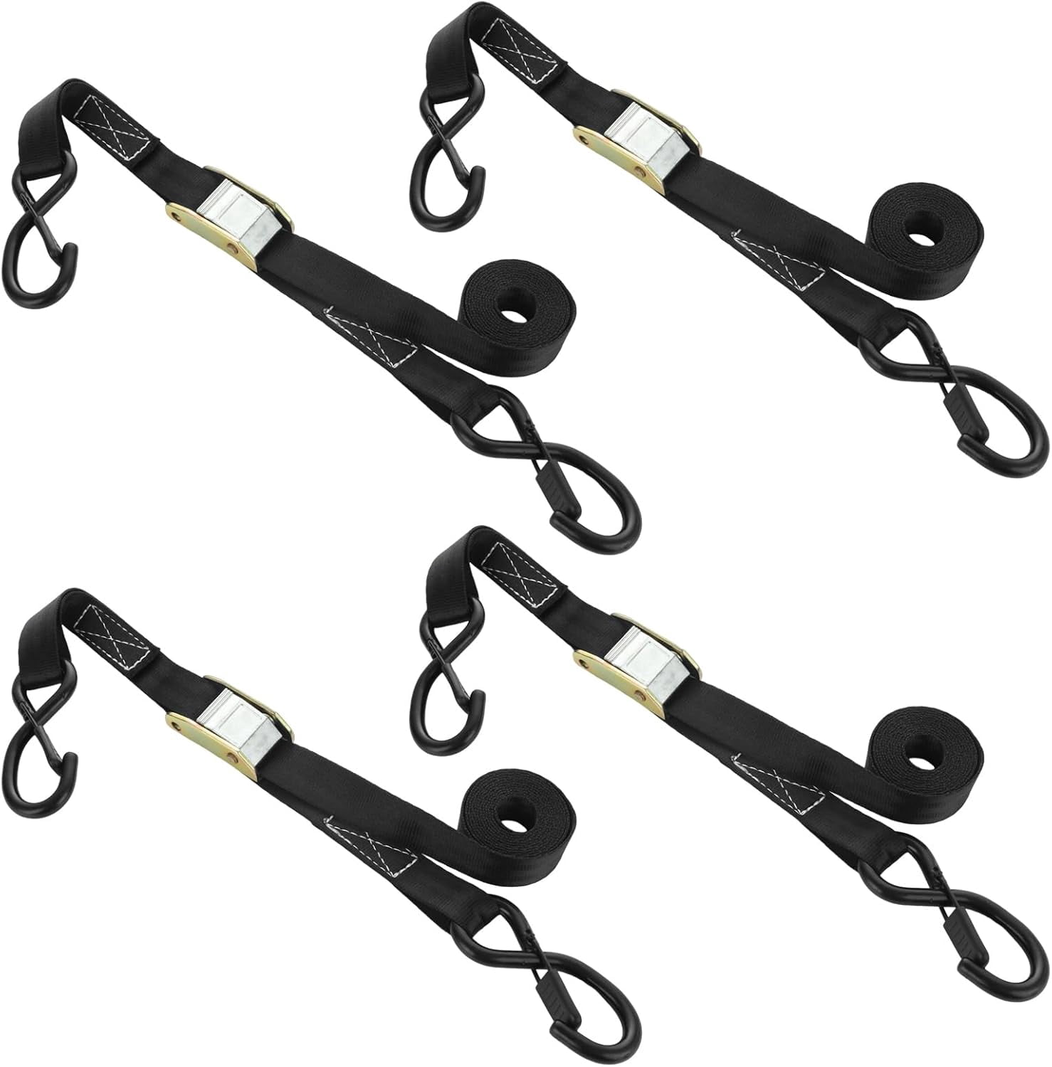 Straight Jacket Crew 4-Pack Ratchet Tie Down Straps - 1" X 15', 1,823lb Break Strength, Black Camo - View #11