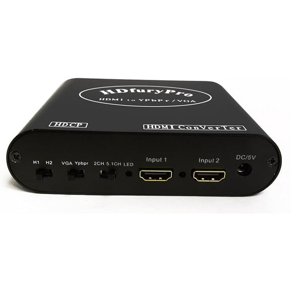 XD-450 - HDMI to YPbPr/VGA Converter Dual 2 HDMI Input to Analog Component Scaler Video 3.5 Audio Out for PC Laptop Xbox PS4 PS3 TV VHS VCR Camera DVD