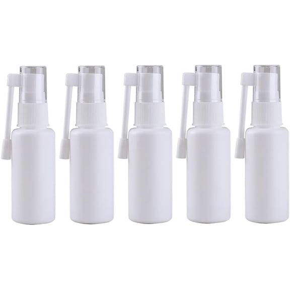 CD-5 Pcs 30 ml Plastic Throat Spray Bottles Vials Refillable Empty Oral Sprayer Nasal Spray Pump Bottles Fine Mist Atomizers with 360 Degree Rotation Rod for Travel Home Use*1