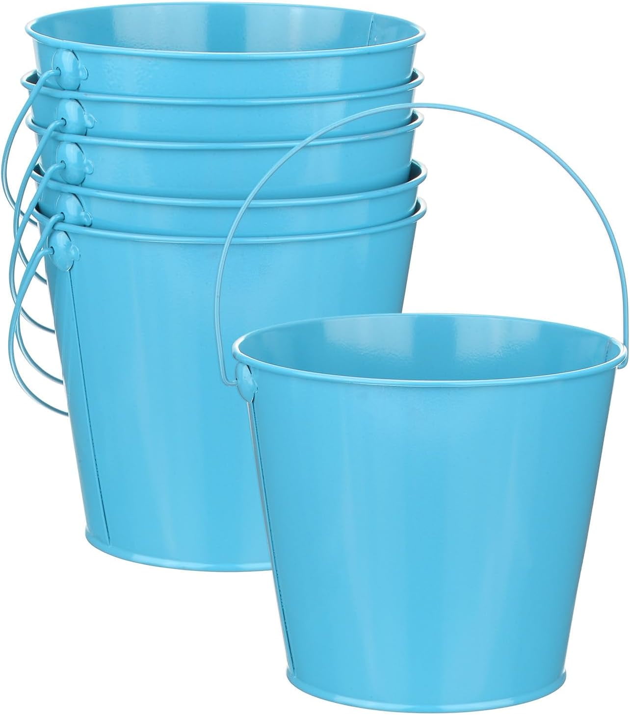 XD-6-Pack Small Metal Bucket with Handle, 4.7