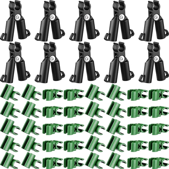 XD-Adjustable Plant Trellis Connector Clip Plastic Connector Stakes Garden Plastic A-Type Connecting Joint Buckle Clip for Gardening Metal Steel Plant Supports(50 Pieces,11 mm)*1