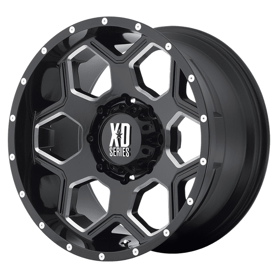 XD Aluminum Rim XD813 BATALLION 20X10in Gloss Black Milled Finish, XD81321063324N