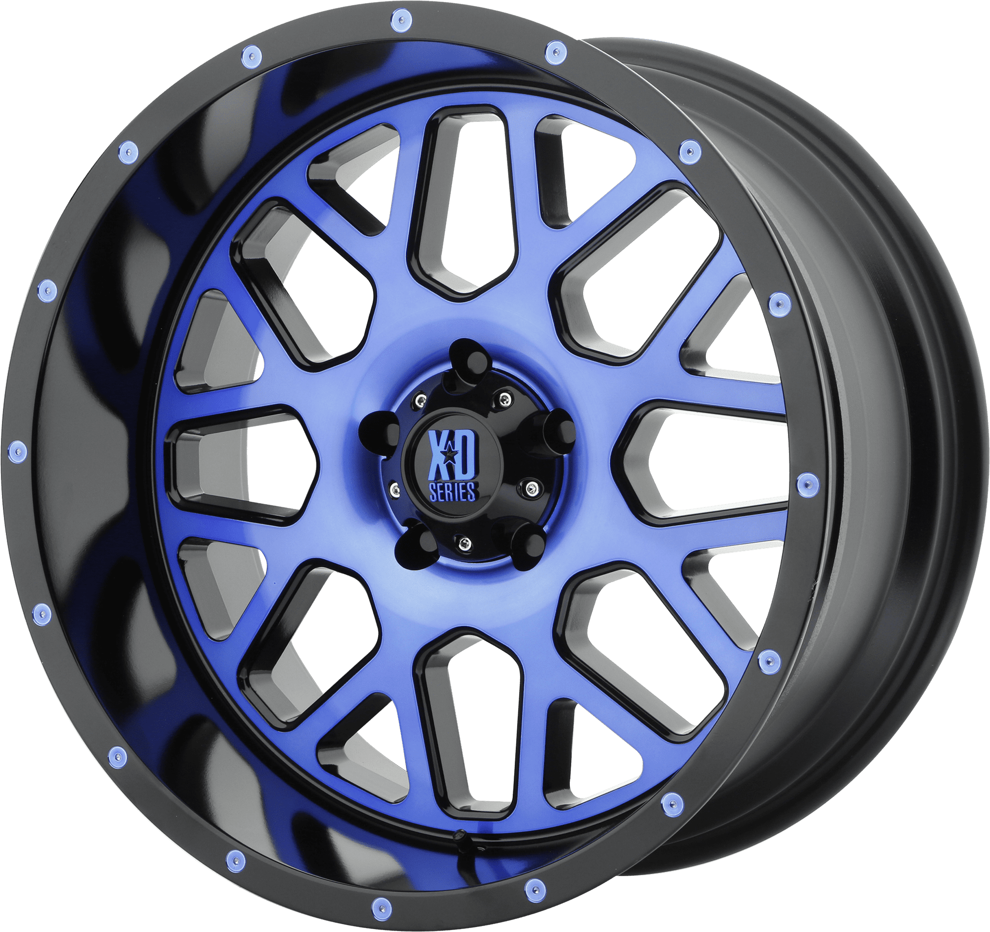 Xd Rims Blue XD Aluminum Rim XD820 GRENADE 20X10in Satin Black Machined Face with ...