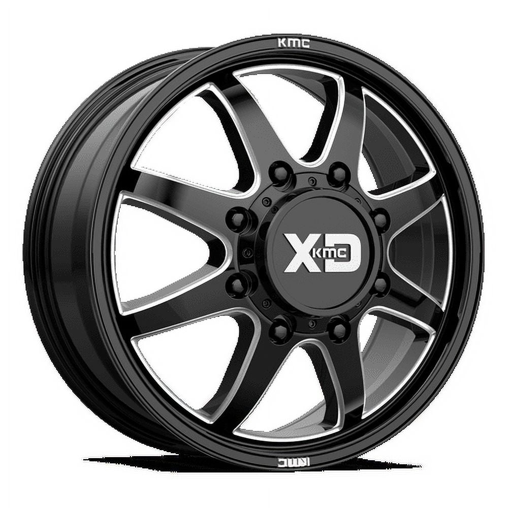 XD Aluminum Rim XD845 PIKE DUALLY 22X8.25in Gloss Black Milled - Front Finish, XD845282893105