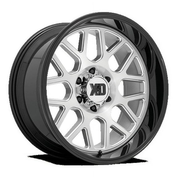 XD Aluminum Rim XD849 GRENADE 2 22X12in Brushed Milled with Gloss Black Lip Finish, XD84922268544N