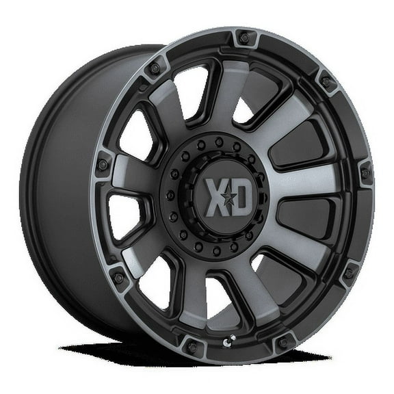 XD Aluminum Rim XD852 GAUNTLET 20X10in Satin Black with Gray Tint Finish, XD85221067418N