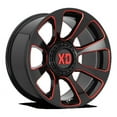 thumbnail image 1 of XD Aluminum Rim XD854 REACTOR 20X10in Gloss Black Milled with Red Tint Finish, XD85421035918N, 1 of 5