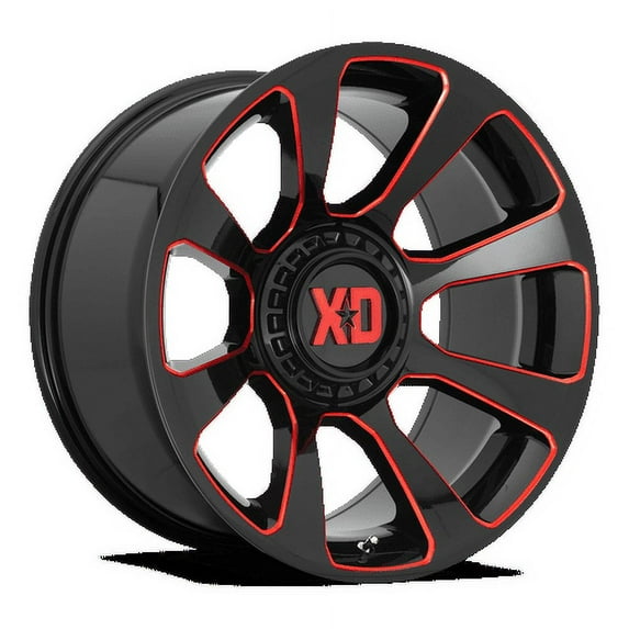 XD Aluminum Rim XD854 REACTOR 20X10in Gloss Black Milled with Red Tint Finish, XD85421086918N