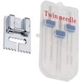 thumbnail image 1 of CD2-1 Set Silver Twin Stretch Machine Needle Double Twin Needles Pins Sewing Machine Double Needle for Brother Singer Sewing Machine Domestic Sewing Machine, Sewing Machine Needles,*2, 1 of 4