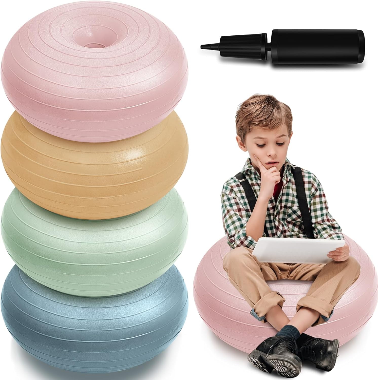 XD2-4 Pcs Flexible Seating Yoga Ball Chair for Classroom 16.8 Inch ...