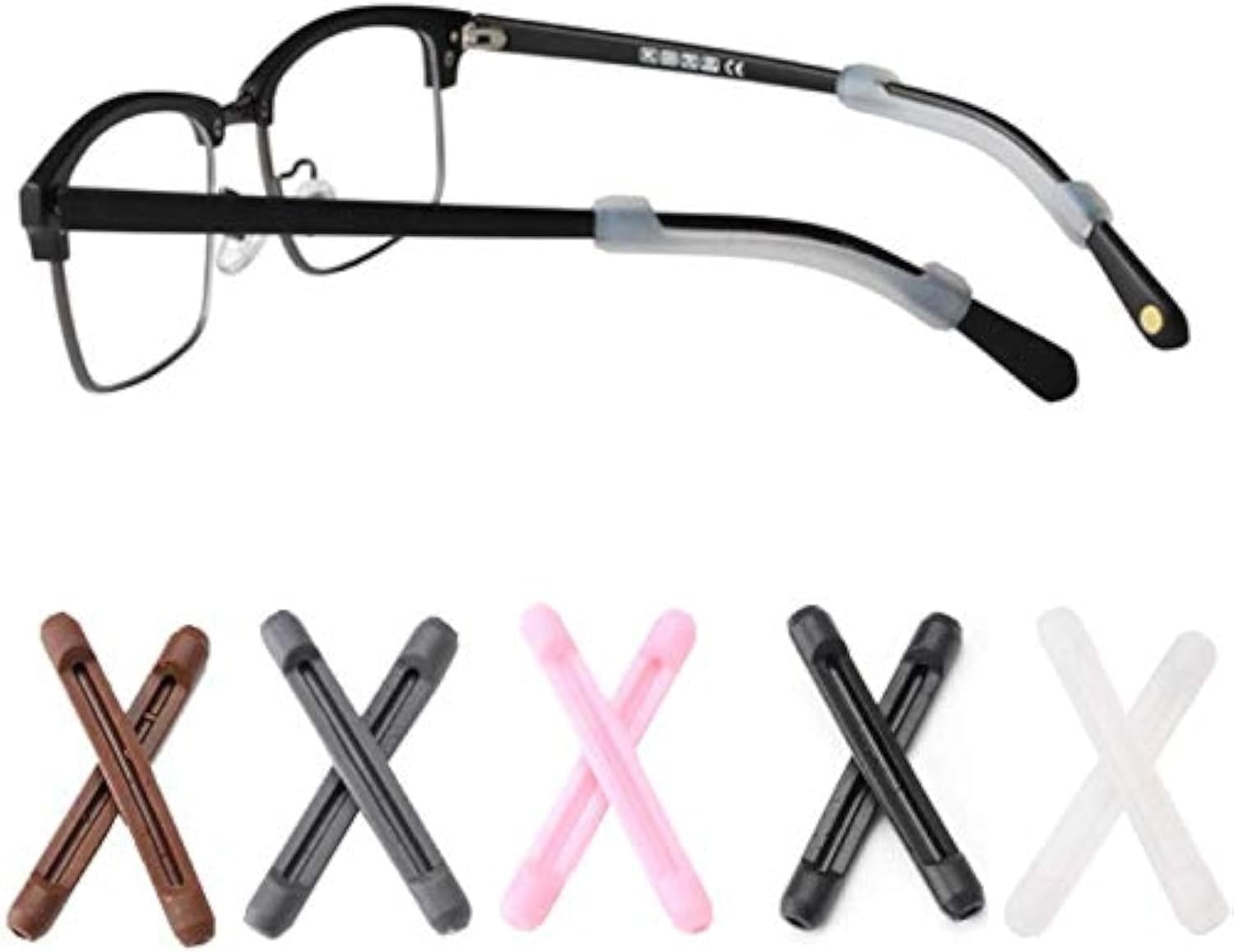 10 Paires De Protège-branches Silicone Antidérapant Pour Lunettes - Transparent - Confort Et Maintien Amélioré