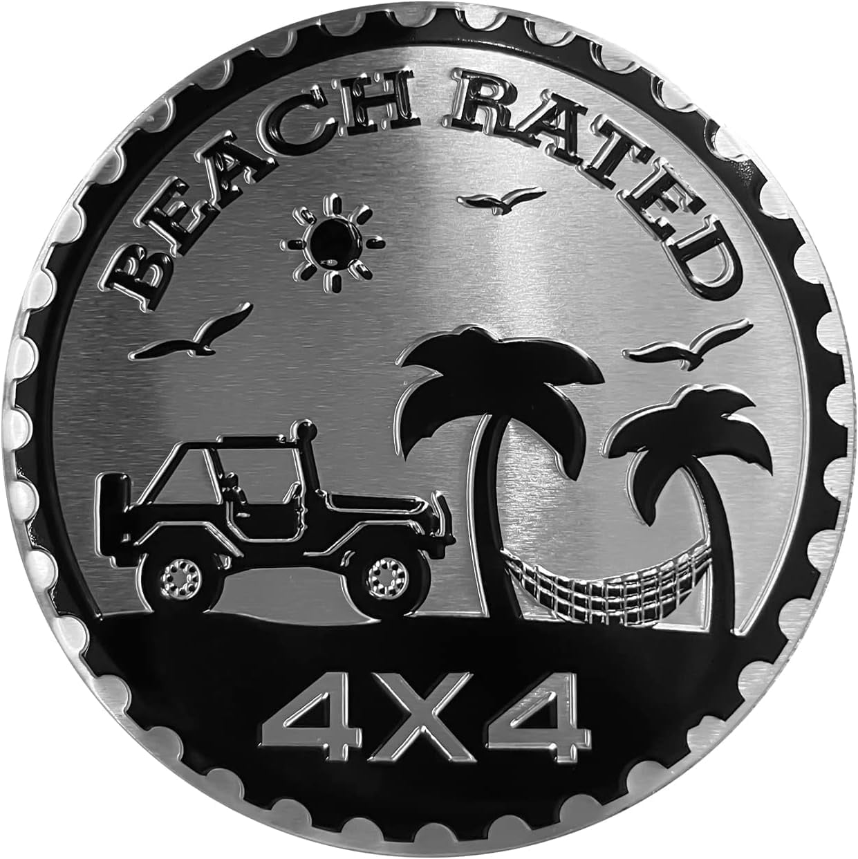 Mandark Paw 4x4 3D Metal Car Badge - Round Emblem Decal For Wrangler, SUV, Truck, RV (2.36")