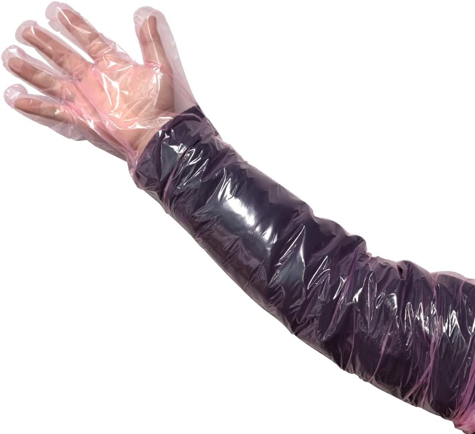 50 Pcs Disposable Long Sleeve Veterinary Gloves - 85cm Full Arm Gloves For Insemination, Field Dressing, Cleaning - View #5