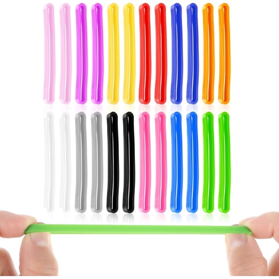 CD3-3 Inch Colored Thick Heavy Duty 24 Pcs Colorful Fat Silicone Elastic Strong Rubber Bands for Gifts Packing Office Wallet Card Notebooks*3