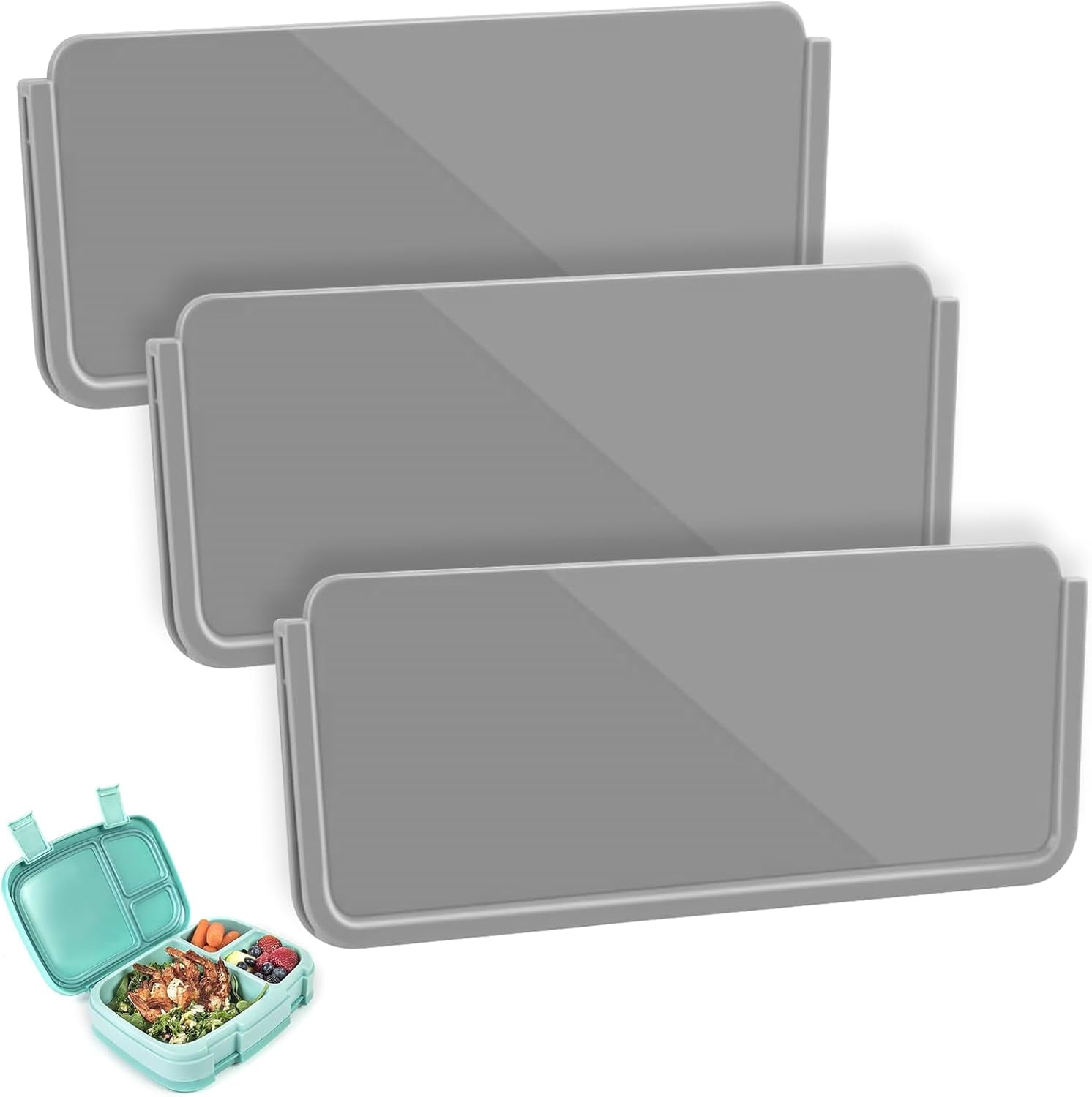 Moukiween Lunch Box Dividers, 6pcs Silicone Bento Divider Insert, Lunch Moukiween Lunch Box Dividers, 6pcs Silicone Bento Divider Insert, Lunch