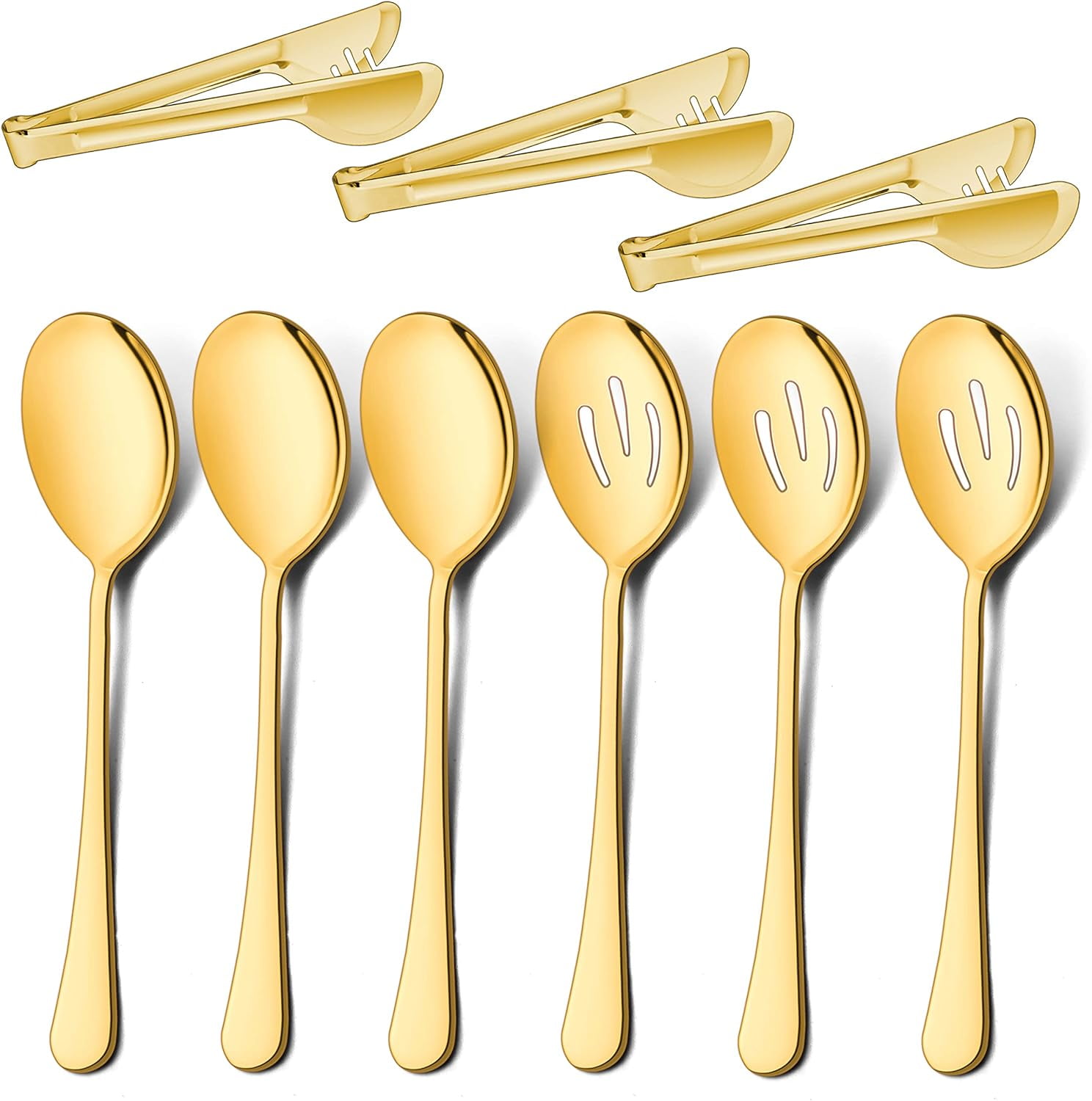 6/mo - Finance Large Black Serving Utensils Set Of 12, E-far Stainless Steel 9.8 Inch Serving Spoons Slotted Spoon, 9.9 Inch Forks, 9.4 Inch Tong For Buffet Catering, Mirror Finish & Dishwasher - View #8