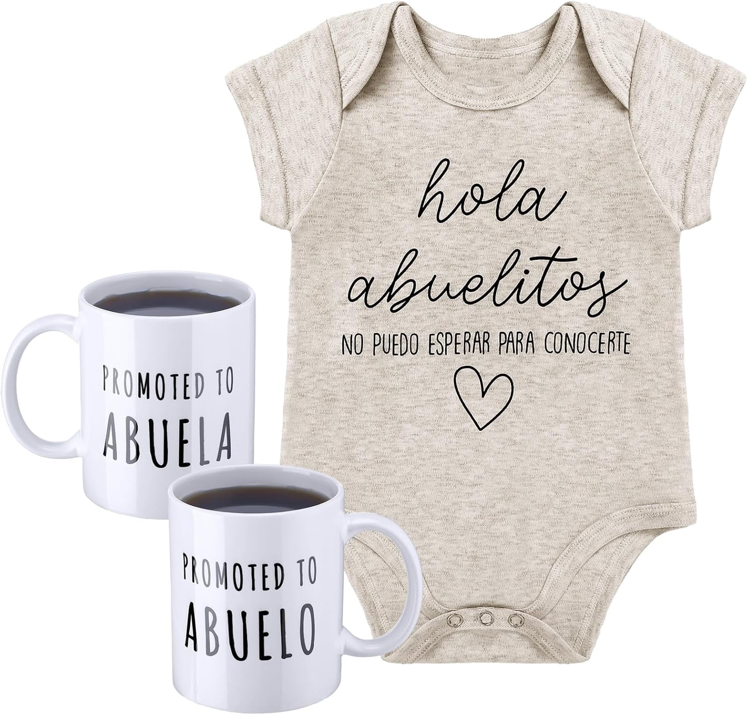 Hola Papa Spanish Pregnancy Announcement Bodysuit - White Infant Onesie Gift For New Dad