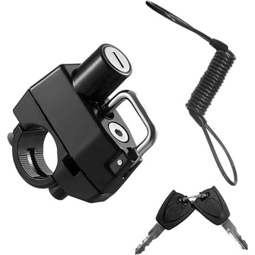 Universal Motorcycle Helmet Lock – Anti-theft Security For 7/8" (22mm) Handlebar, Black Zinc Alloy