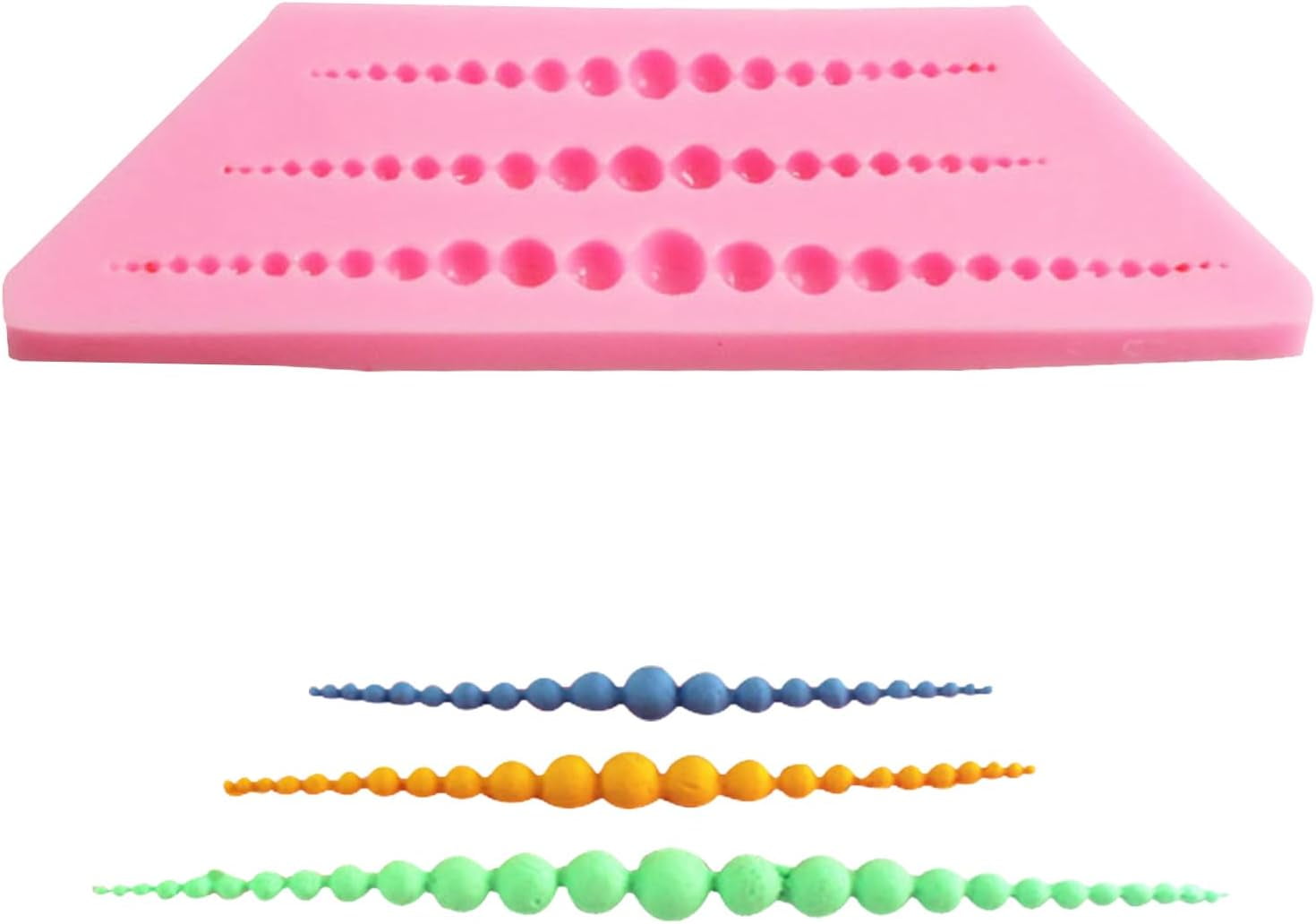 XD3-Pearl Borders Silicone Molds, Rope Mold Pearl Fondant Mold Bubble ...