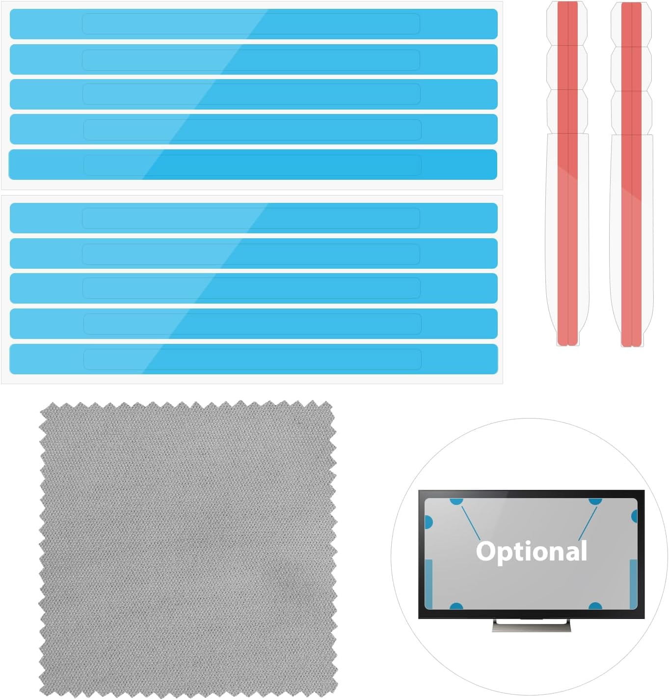 5er-Set Klebestreifen Für Sichtschutzfilter – Inkl. 10 Klebelaschen & Halterung Für Monitor & Laptop