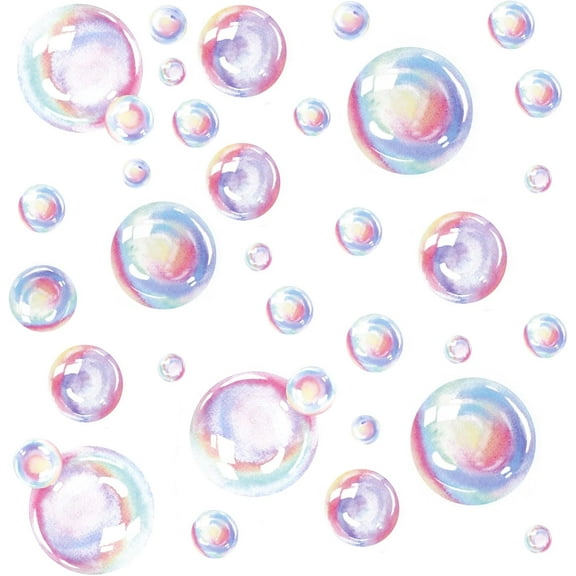 XD4-2 Sheets Bubble Wall Decals, Colorful Bubbles Wall Stickers Cutouts Ocean Bubble Wall Stickers Under The Sea Birthday Party Decorations for Kids Room Bathroom Wall Mermaid Theme*04