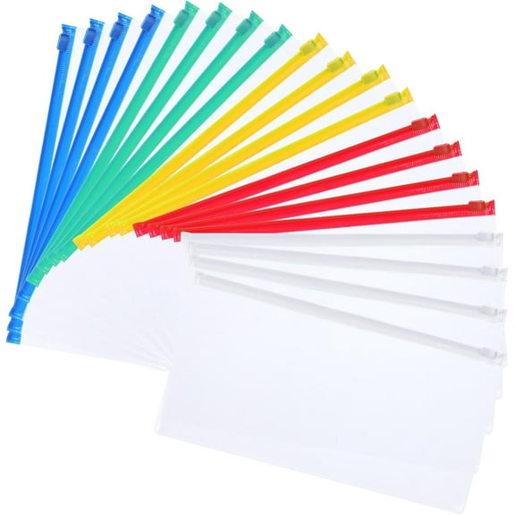 CD4-20Pcs Poly Zip Envelope, Zipper Plastic Envelopes, Small Plastic Envelopes, A6 Size Reusable Envelopes for School and Office Supplies (9 x 4.7in)*04