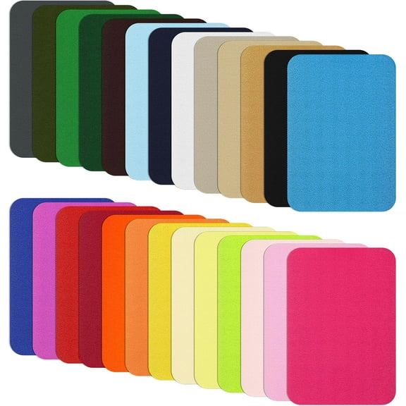 CD4-26PCS Iron on Patches for Clothing Repair, Multi-Colored Fabric Repair Denim Patches Appliques Decorating Kit for Hats Jeans Carpet Ripped Pants Holes 4.92'' × 3.74''*04